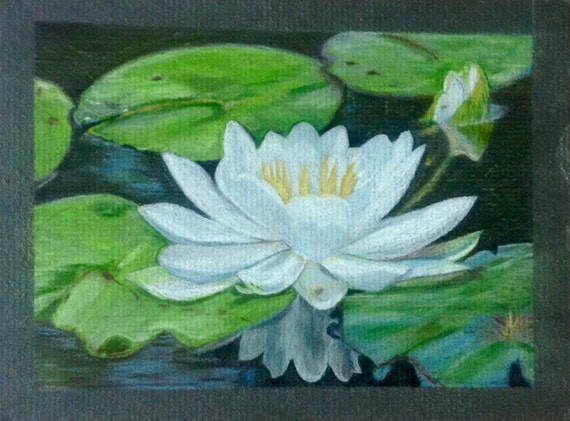 Lotus/lily pad original pencil drawing by YogaOmaArt on Etsy
