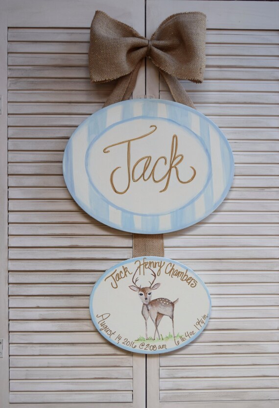 Hospital door hanger boy door hanger nursery art baby deer