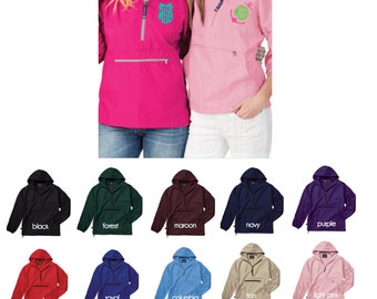 Charles River Monogrammed Pullover - Rain Jacket - Monogram Quarter Zip - Pack N Go Rain Coat - Gift for Her
