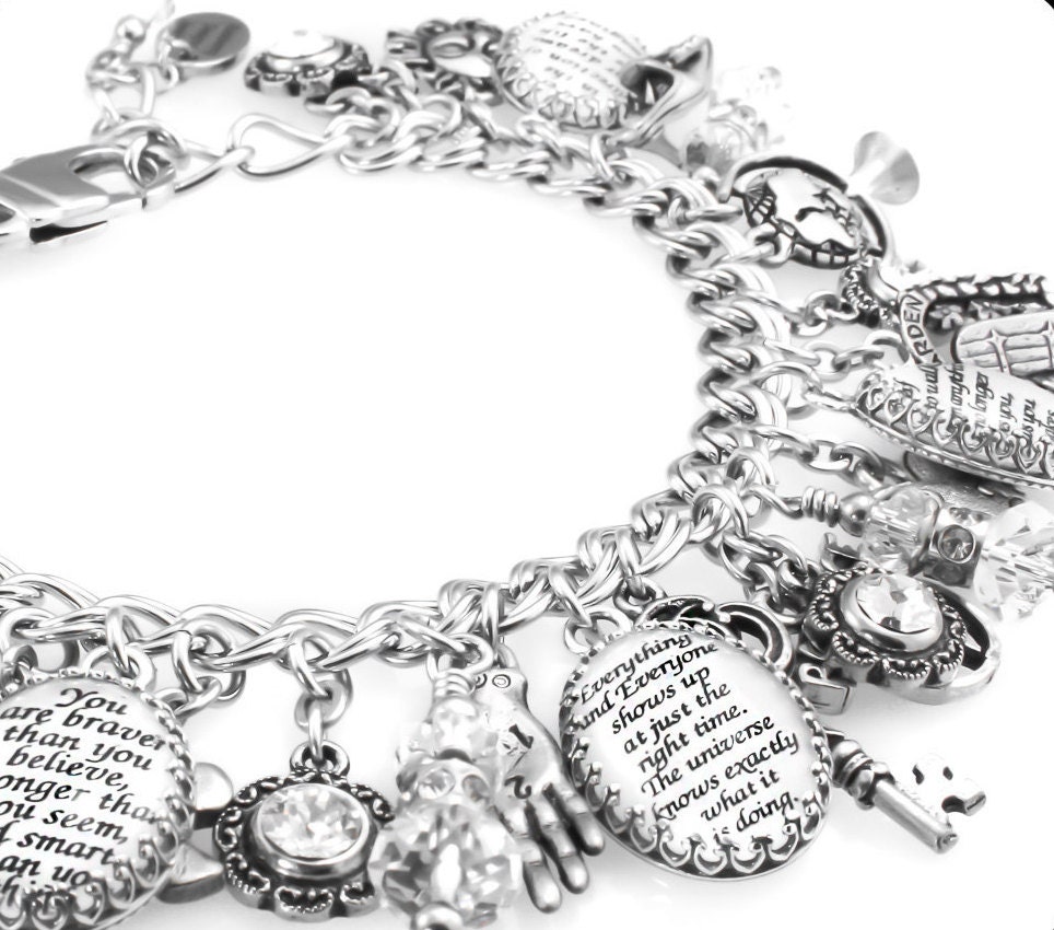 Personalized quote Charm Bracelet Personalized Inspirational