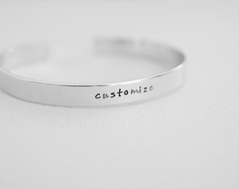 Customize your own Bracelet - Personalized Cuff Bracelet - Skinny 1/4 inch