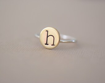Personalized Ring - Custom Initial Ring - Hand stamped stacking ring