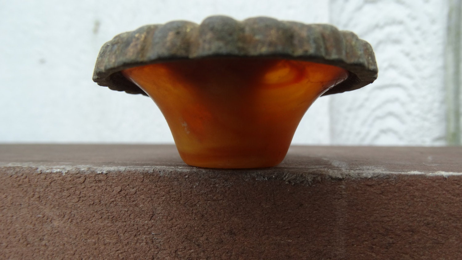 Vintage Ornate Drawer Pull Art Decor Metal & Plastic Resin