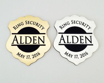 Ring Security, Ring Bearer Gift, Ring Bearer Security Badge, Personalized Ring Bearer Badge, Groomsmen Gifts, Wedding Gift