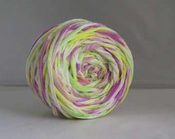 T Shirt Yarn Hand Dyed- Multi Fluorescent 60 Yards