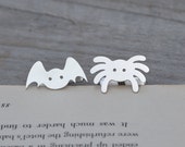 Spider Cufflinks in Sterling Silver, Silver Bat Cufflinks