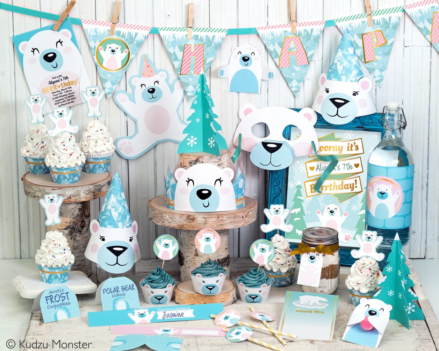 polar bear party printable decor kit arctic frozen party cute polar bear party printable decor kit arctic frozen party cute
