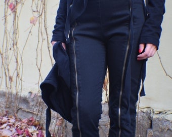 Black Pants, Womens Pants, Steampunk Clothing, Gothic Clothing, Gothic Pants, Festival Pants, Gothic Lolita, Futuristic Clothing, Sexy Pants