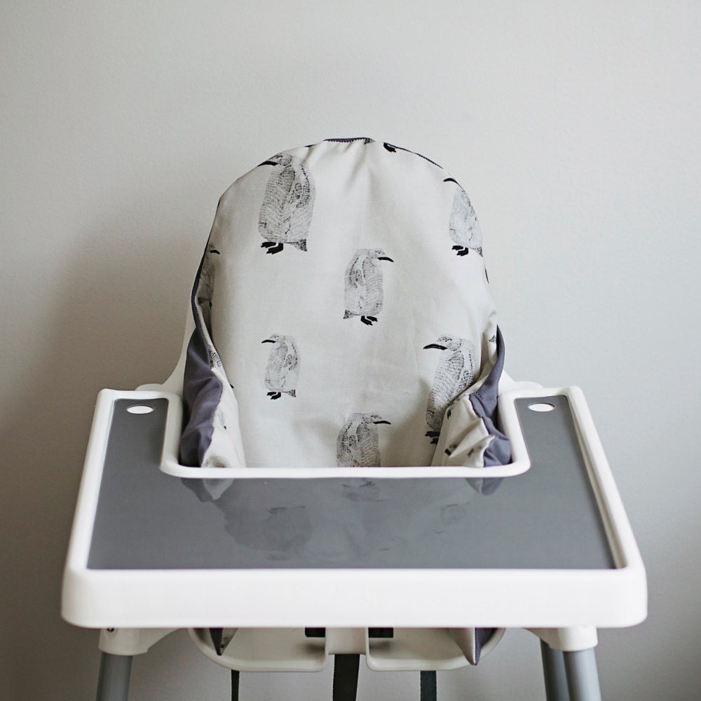 IKEA Antilop Highchair Cover // Beige Penguins // by YeahBabyGoods