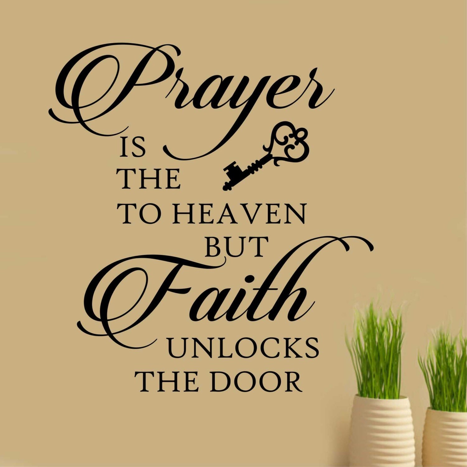 Prayer is Key Quote Vinyl Wall Lettering Vinyl Wall Decals
