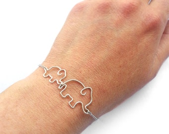 Baby Shower Gift - New Mother Gift, Mother and Baby Elephant Bracelet, Mom Jewelry, Mommy and Baby Elephant Bracelet
