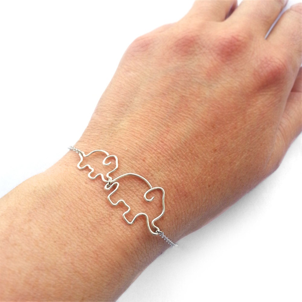 New Mother Gift Mother and Baby Elephant Bracelet Mom