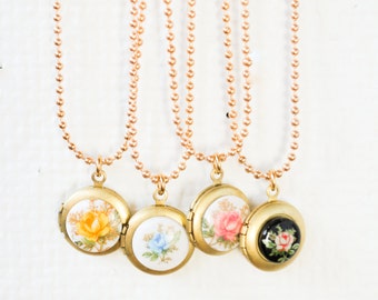 Gilrs Locket Necklace, Small locket necklace, holiday jewelry gift, mommy and me necklace,flower girl gift, gift for girls