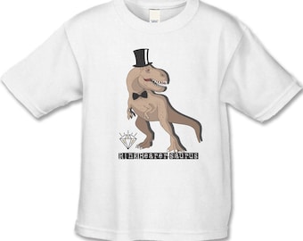 Ring Bearer Gift - Dinosaur T-Shirt - Personalized Bridal Party Gifts - Ring Bearer-saurus Shirt - Funny TRex Shirts - Handcrafted Wedding