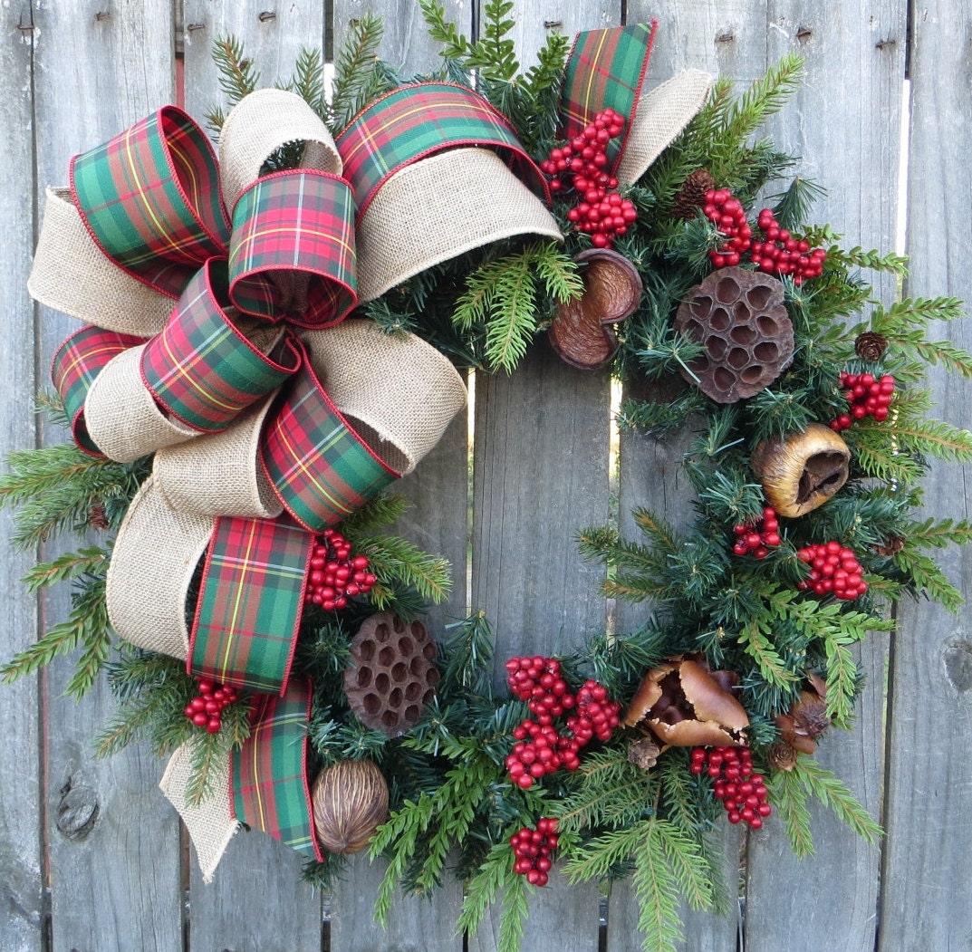 Plaid Christmas Wreath 