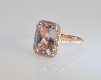 Certified,unheated 7.52 CT peach sapphire ring,Hand Made ring,,Diamond engagement ring,model-Catalin 2248