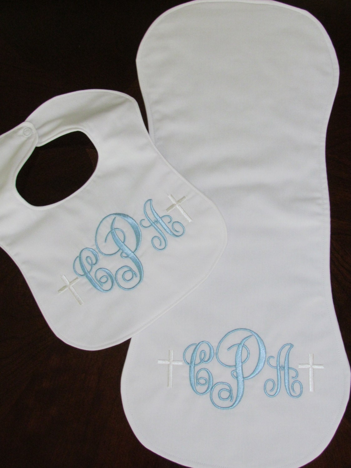 Christening Bib Baptism Bib Set Baby Dedication Bib and Burper