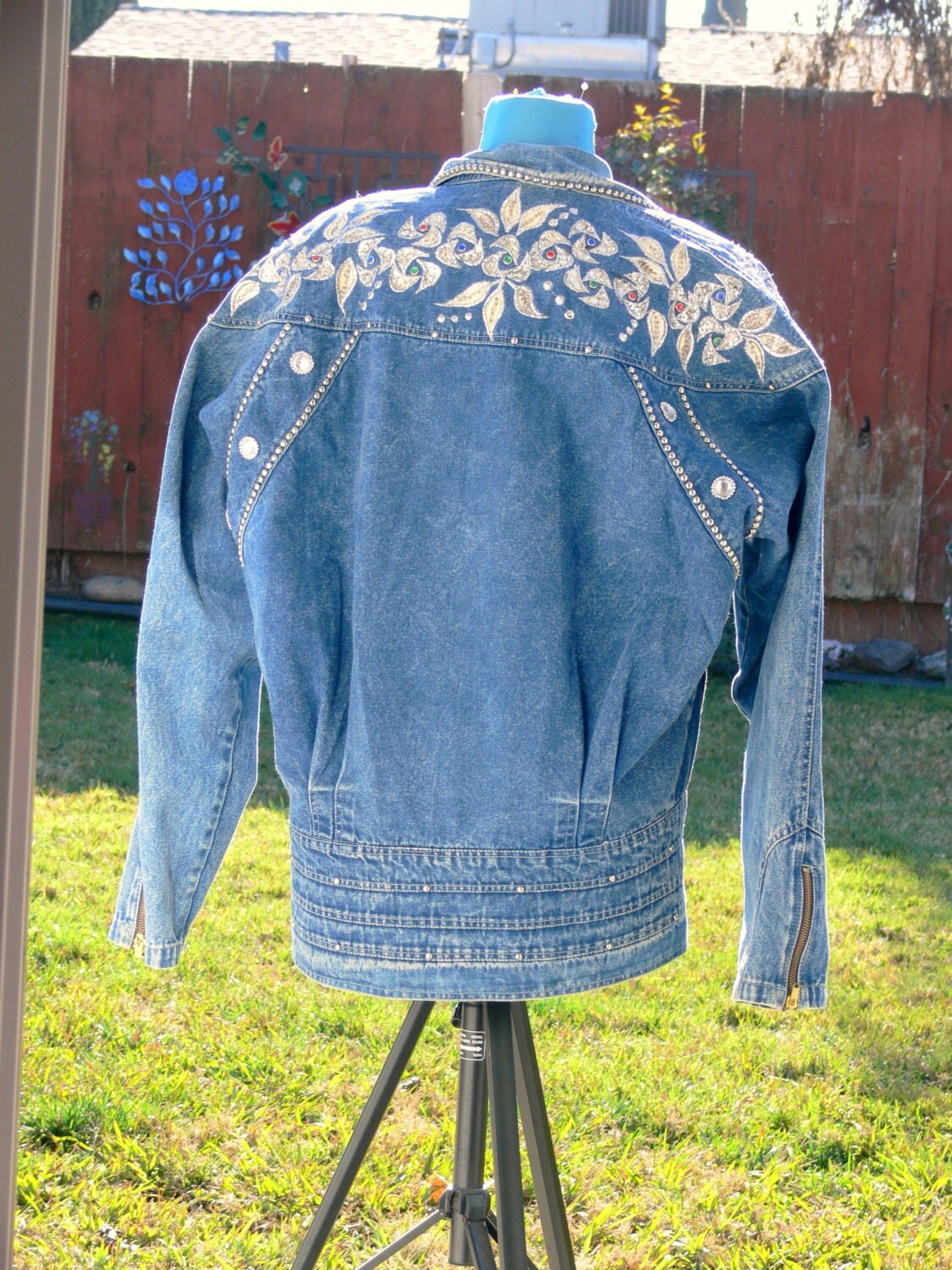 plus size blue jean jacket size 1x with glitter