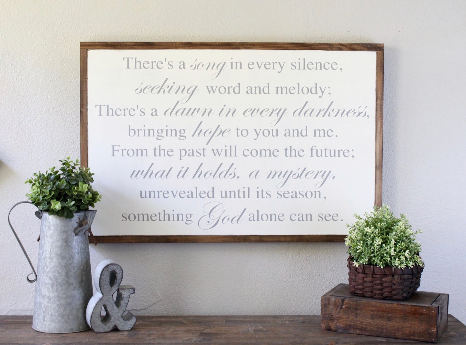 Hymn Of Promise Large Framed Typography Art Wood Sign Home