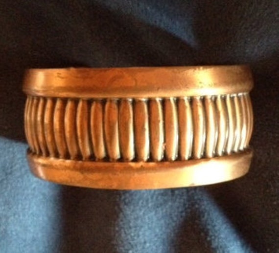 Sale - Wide Vintage Copper Cuff Bracelet