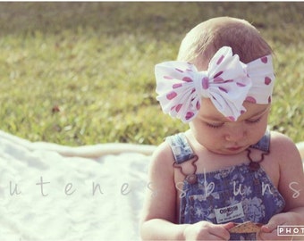 Baby Girl Headband, Baby Head bands, Knot Headband, Turban Headband, Pink Headband, Baby Bows, White Headband, Girl Headband, Knot Bow, Baby