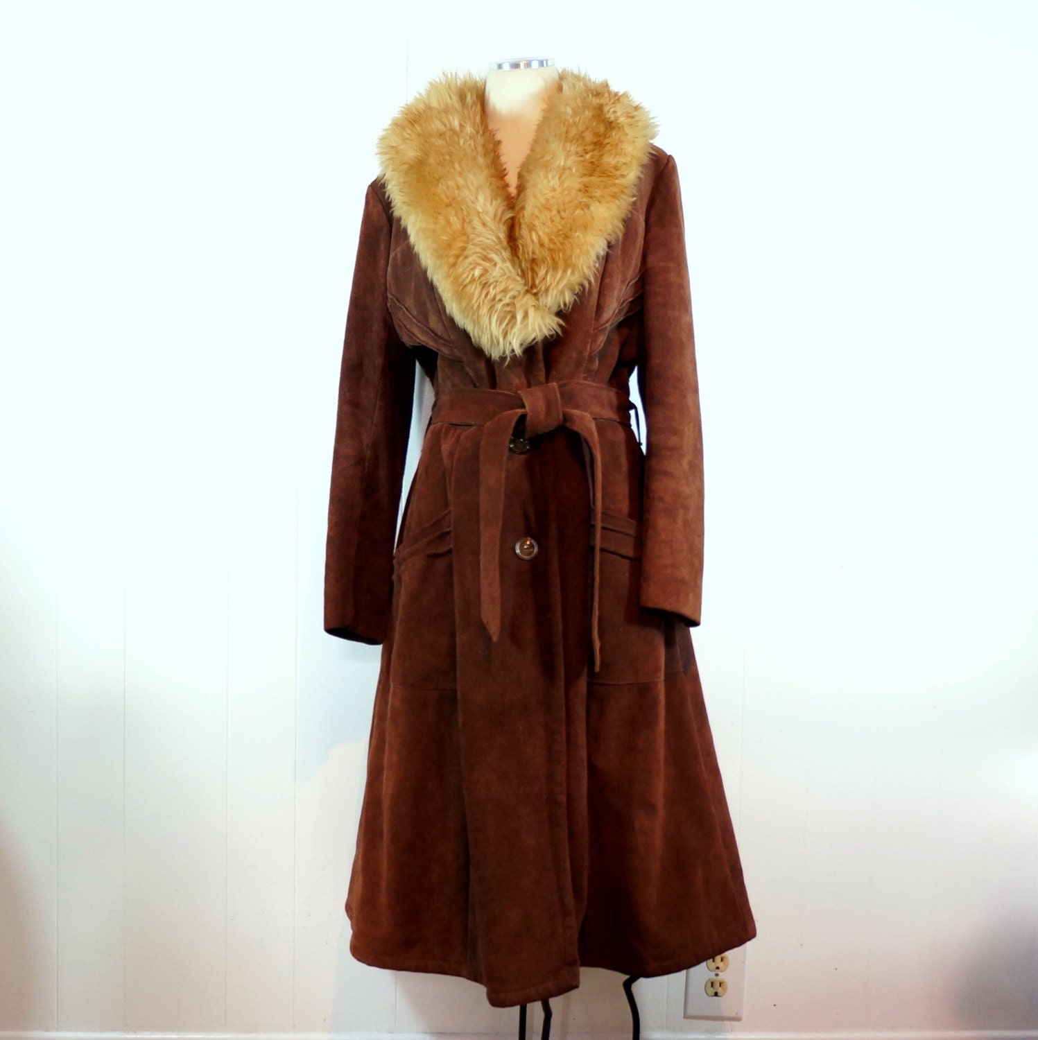 Brown Suede Princess Coat 1970s Vintage Gypsy Coat LARGE - Extra Large ...