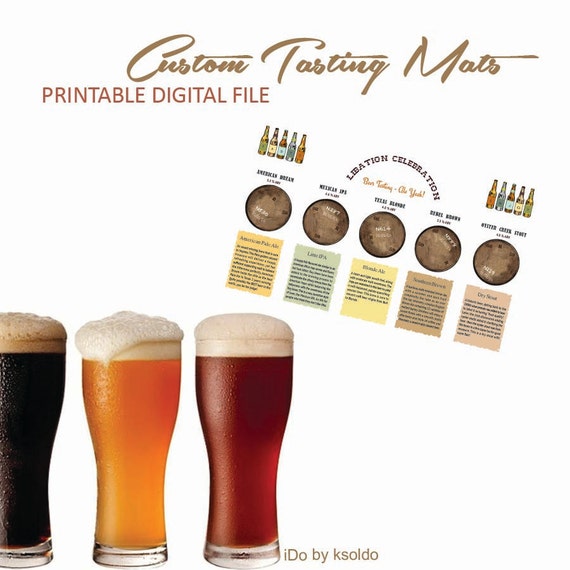 Items similar to Tasting Mats Custom Beer Wine Bourbon