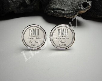 Personalized Father of the Bride Cuff Links, Brother of the Bride Cuff Links Wedding Cuff Links Wedding Party Gifts Gift for Dad Men Gift