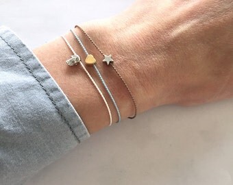 Silk bracelet - String bracelet - Minimalist jewelry - Stacking bracelet - Gift for her / Friendship bracelet