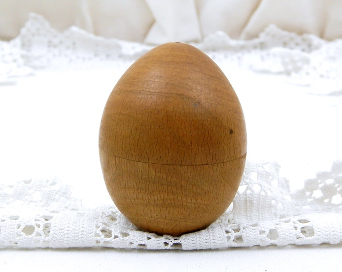 Antique French Wooden Egg Shaped Box, Retro Vintage Home Interior, Gift, Brocante, Shabby Chateau, French Country Decor, Collectible, Yew