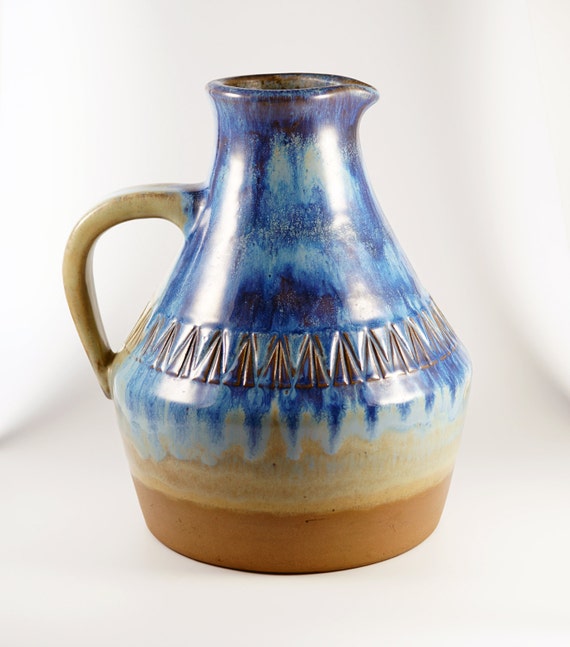 Danish Pottery Pitcher Mid Century Danish by CherryOrchardAttic
