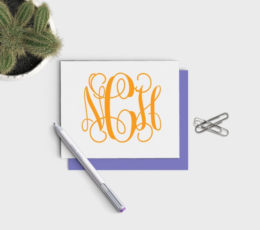Clemson Colors Personalized Monogrammed Stationery Set