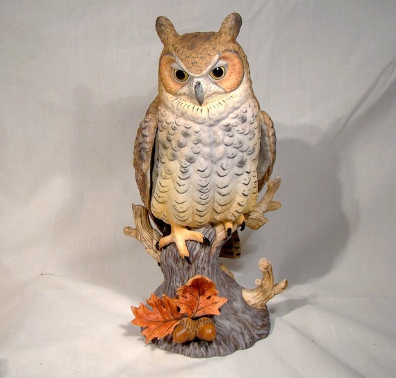 Lenox Great Horned Owl Figurine 1988 191 Fine Porcelain Owls