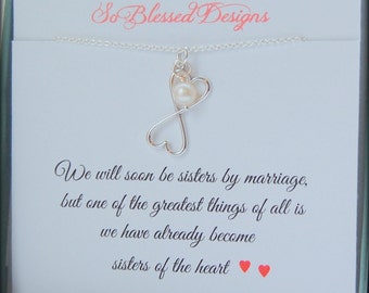 New Sister in law gift, Gift for future sister in law, sister necklace gift, connecting hearts necklace, Sister jewelry gift