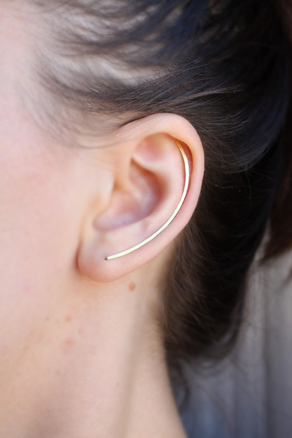 Ear Climber Gold Rose Gold Silver Ear by SusyDeMarchiJewelry