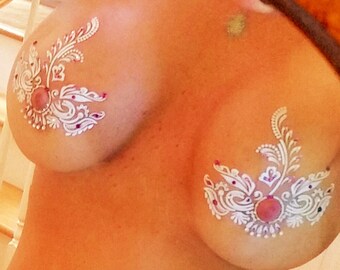 Nipple Jewelry,Erotic,Bridal Lingerie,Plus Size Lingerie Body Jewelry,Wedding Lingerie,Pasties,Nipple Shield,Exotic Dancewear,Harness NPJ-10