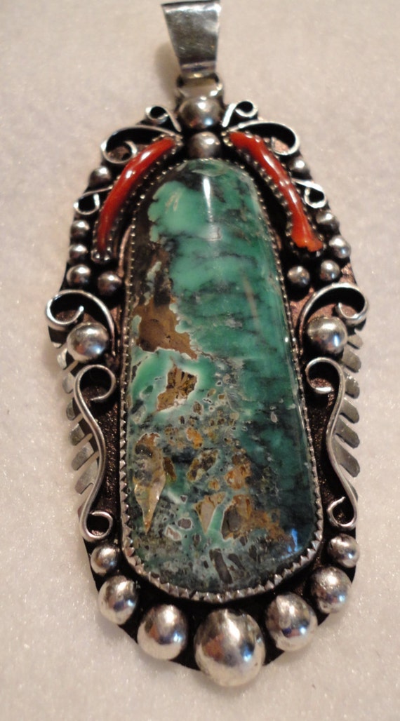 RESERVED FOR CAROLYN Nevada Turquoise Jewelry Damele Pendant