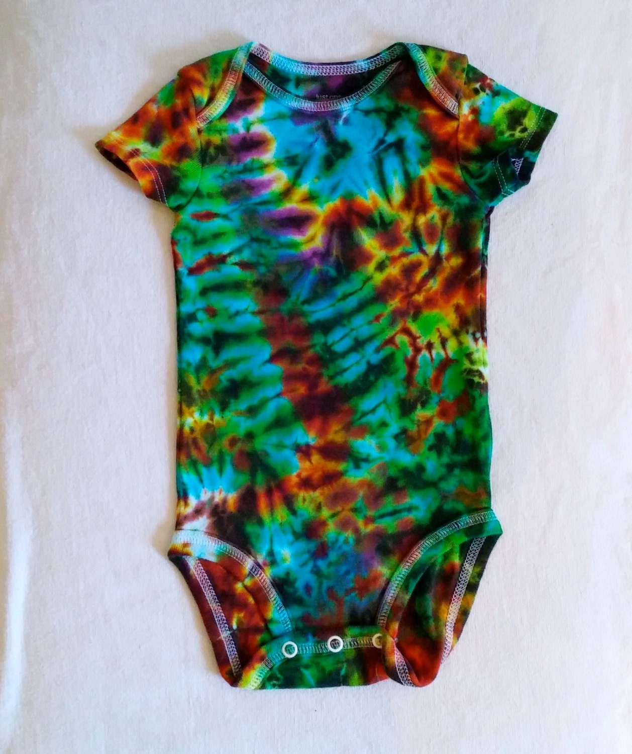 Tie Dye Baby Onesie 6M Rainbow Crinkle