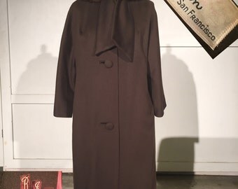 SALE Vintage 1960's Lilli Ann Wool and Mink Swing Coat