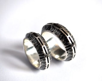 wedding sterling silver rings exundium alternative wedding bands unconventional wedding rings - Steampunk Wedding Rings wedding sterling silver rings exundium alternative wedding bands unconventional wedding rings - Steampunk Wedding Rings