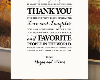 Wedding Thank You Sign - Digital File - Custom Printable - DIY - Personalized