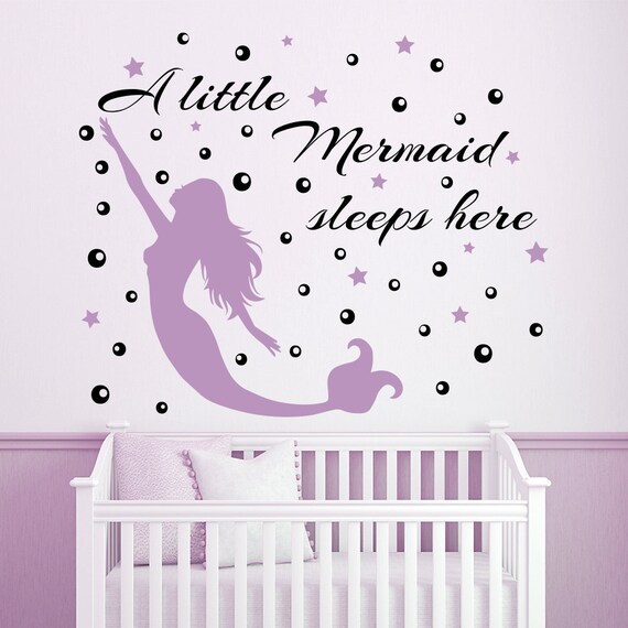 Wall Decals Quotes A Little Mermaid Sleeps Here by DecalHouse