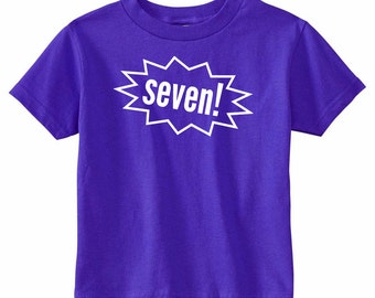 Number Shirt | 7th Birthday Shirt | Birthday Number Shirt | Birthday Party Shirt | 7 Shirt | Birthday Shirt | Personalized Birthday Shirt