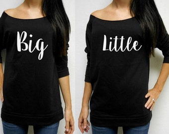 Big Little Sorority Shirts, Big Little Sorority Sweatshirts, Big Lil Sorority Gift. Sorority Off Shoulder Shirts. Sorority Gift Little Big.