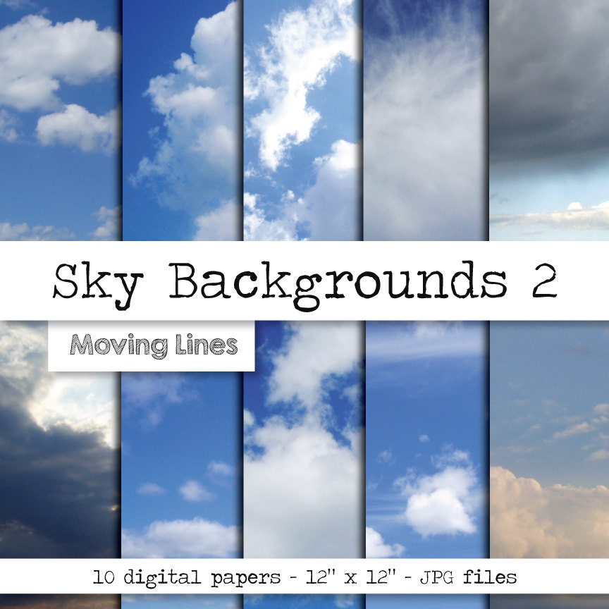 Sky digital Paper White Clouds Blue Sky Background Heaven