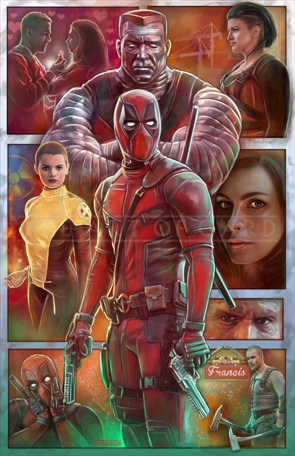 Deadpool Movie collage 11X17 High Quality Art Print