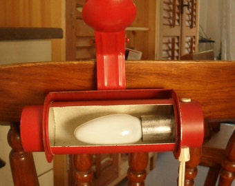 Vintage clip on lamp , clip on shelf lamp , clip on reading lamp,vintage lamp shade .