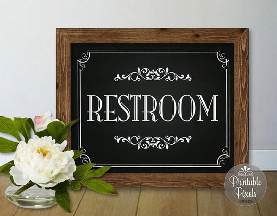 Restroom Sign 3C Chalkboard Printable / by PrintablePixels on Etsy