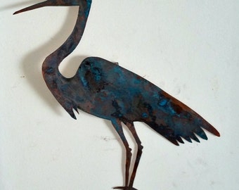 Copper Patina Egret Wall Art *****FREE SHIPPING