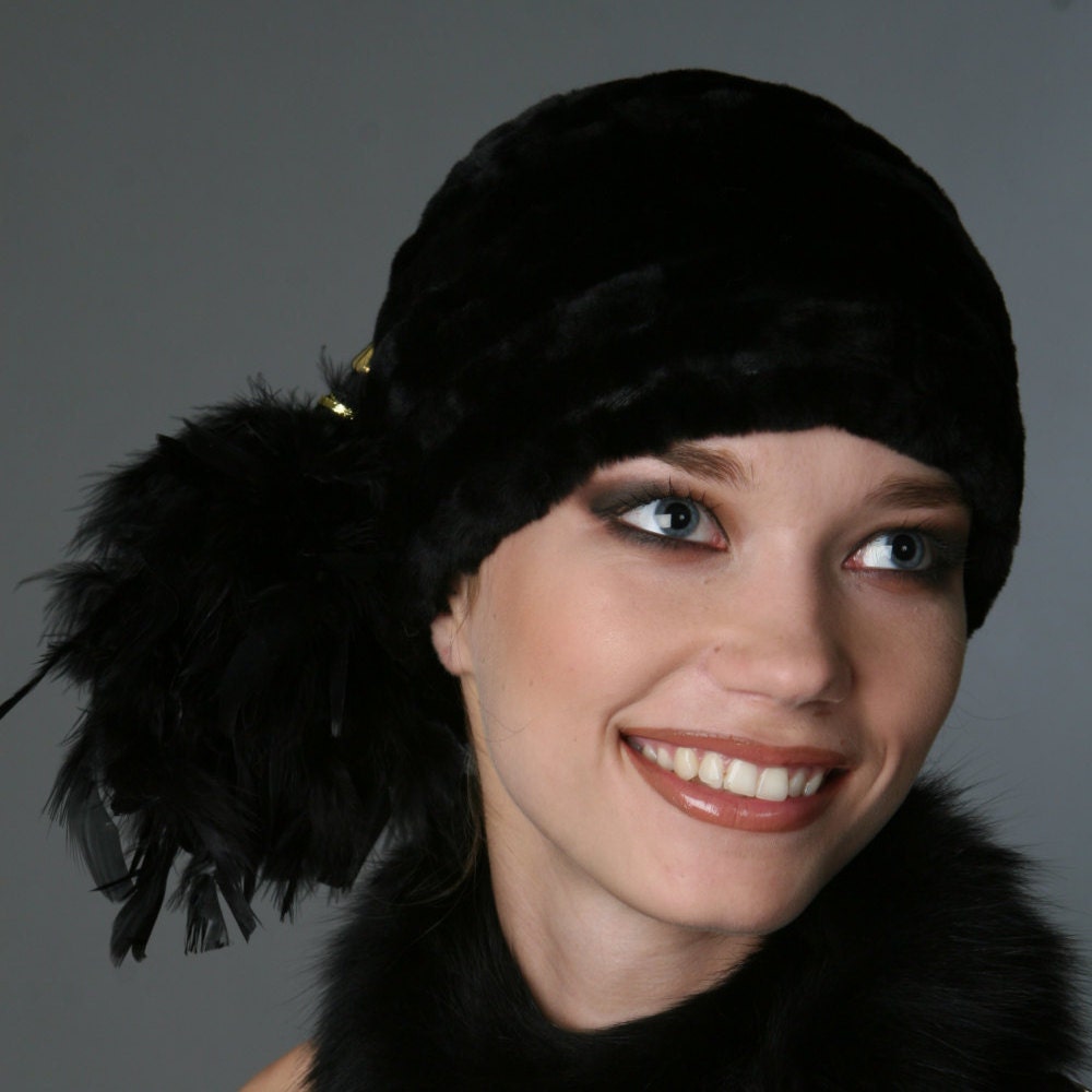 Fur hat Black Fur hat Woman hat Women's Fur Hats Hat Woman